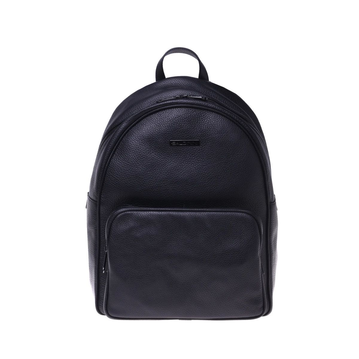 Minimalistischer schwarzer Lederrucksack