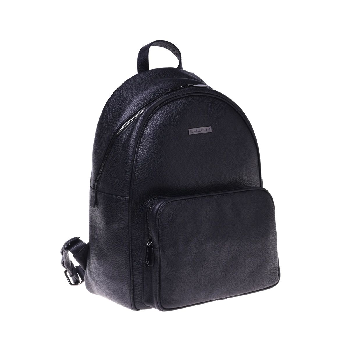 Minimalistischer schwarzer Lederrucksack
