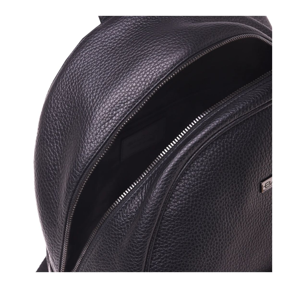 Minimalistischer schwarzer Lederrucksack