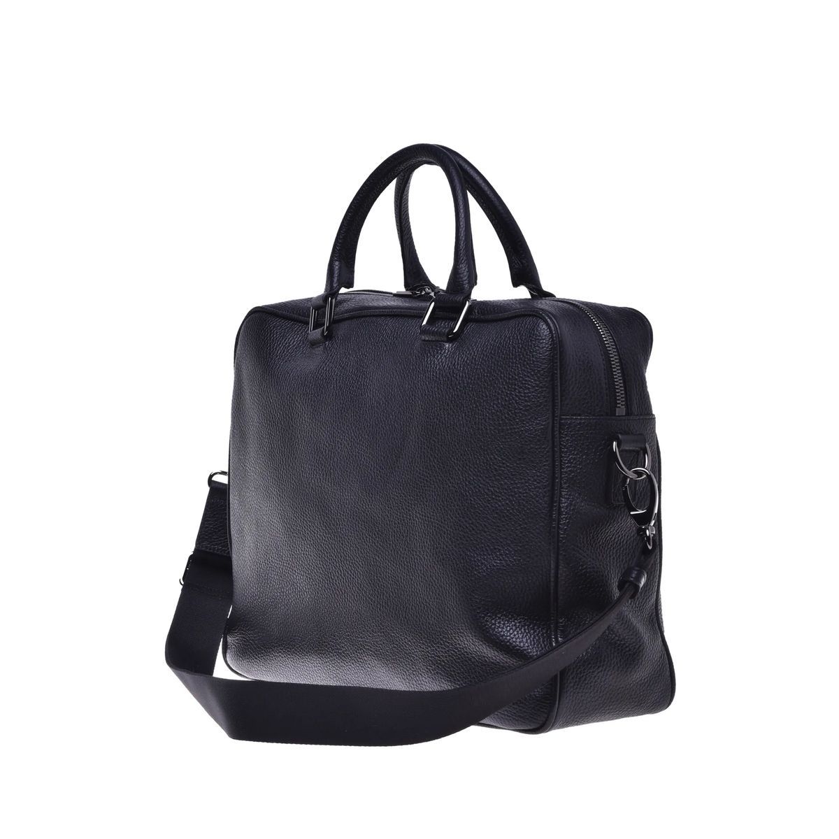 Schwarze Leder-Business-Aktentasche