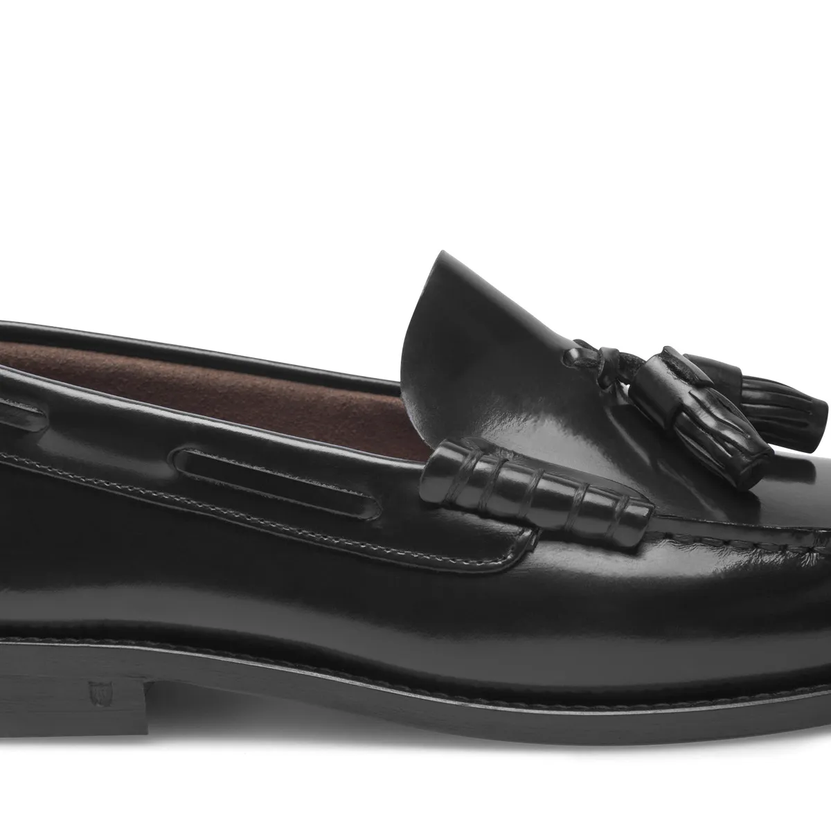 Schwarzer Leder Quastenloafer