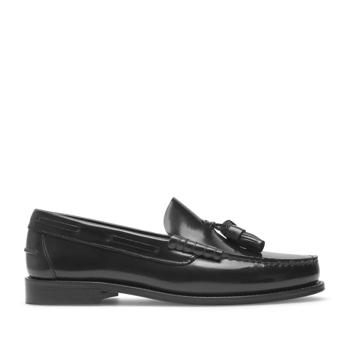 Schwarzer Leder Quastenloafer