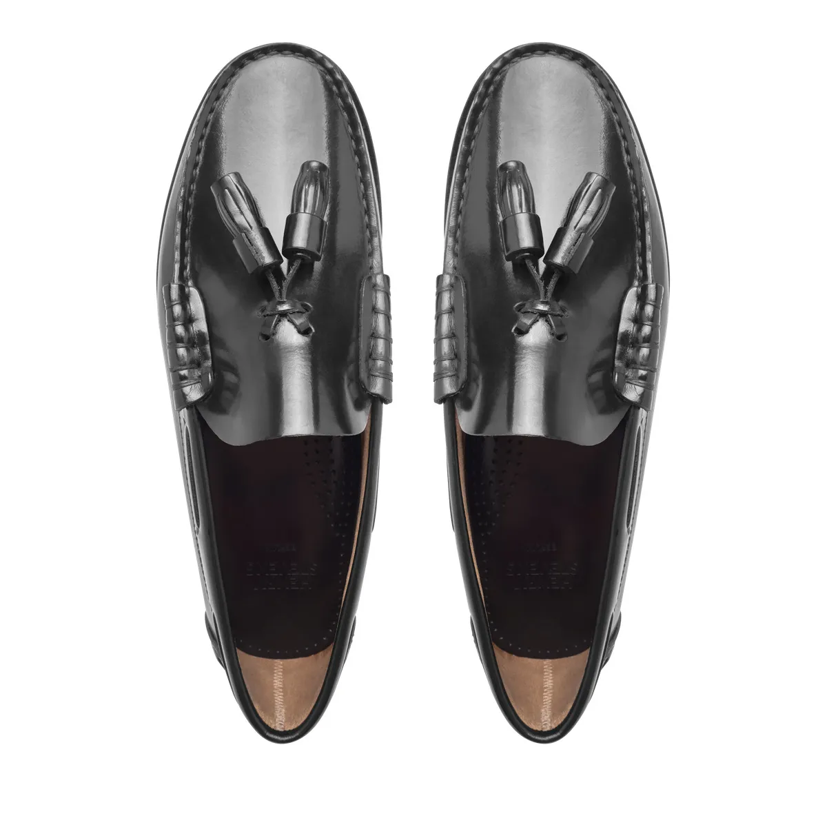 Schwarzer Leder Quastenloafer