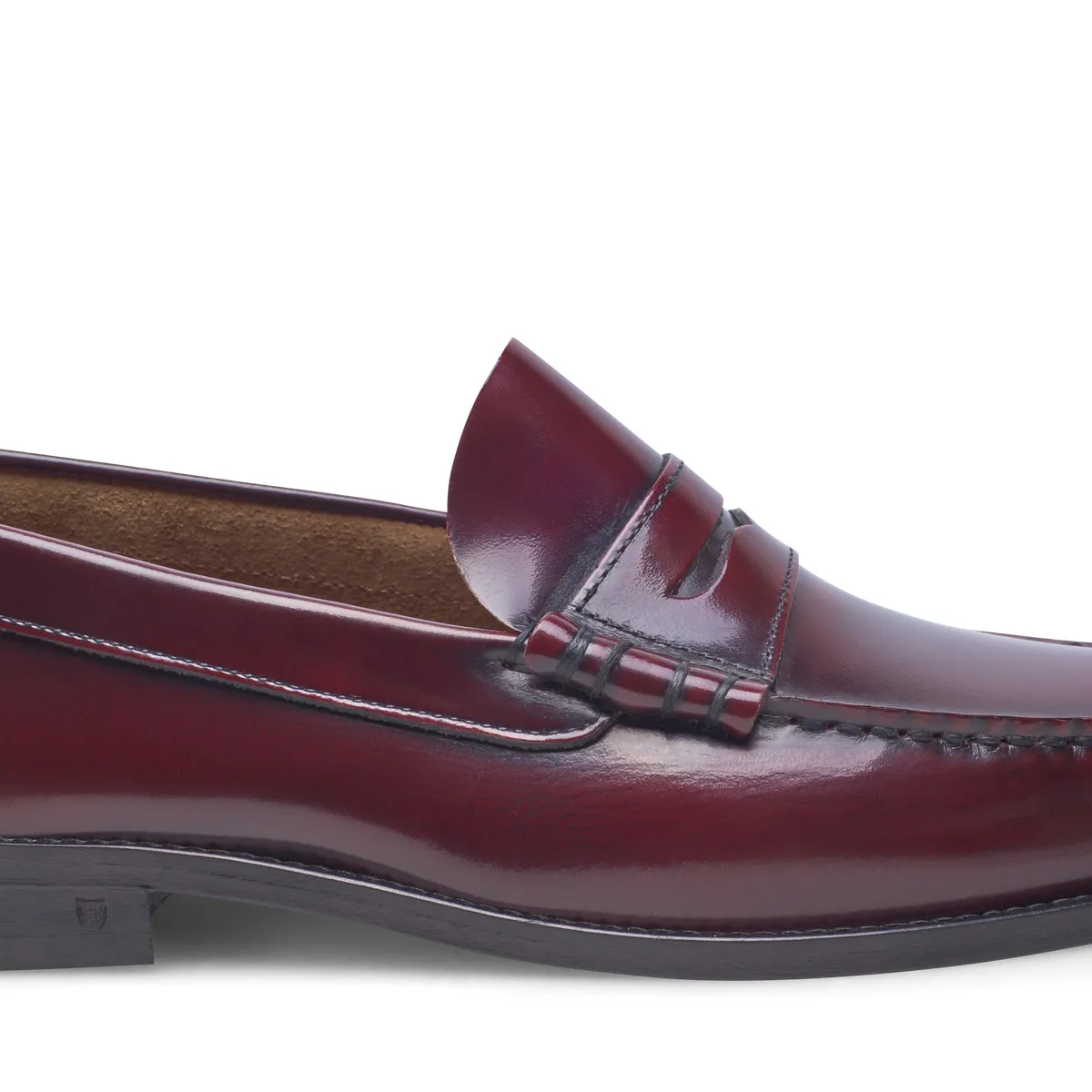 Klassischer Penny Loafer aus Leder Burgunderrot