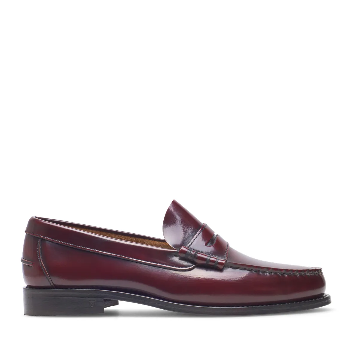 Klassischer Penny Loafer aus Leder Burgunderrot