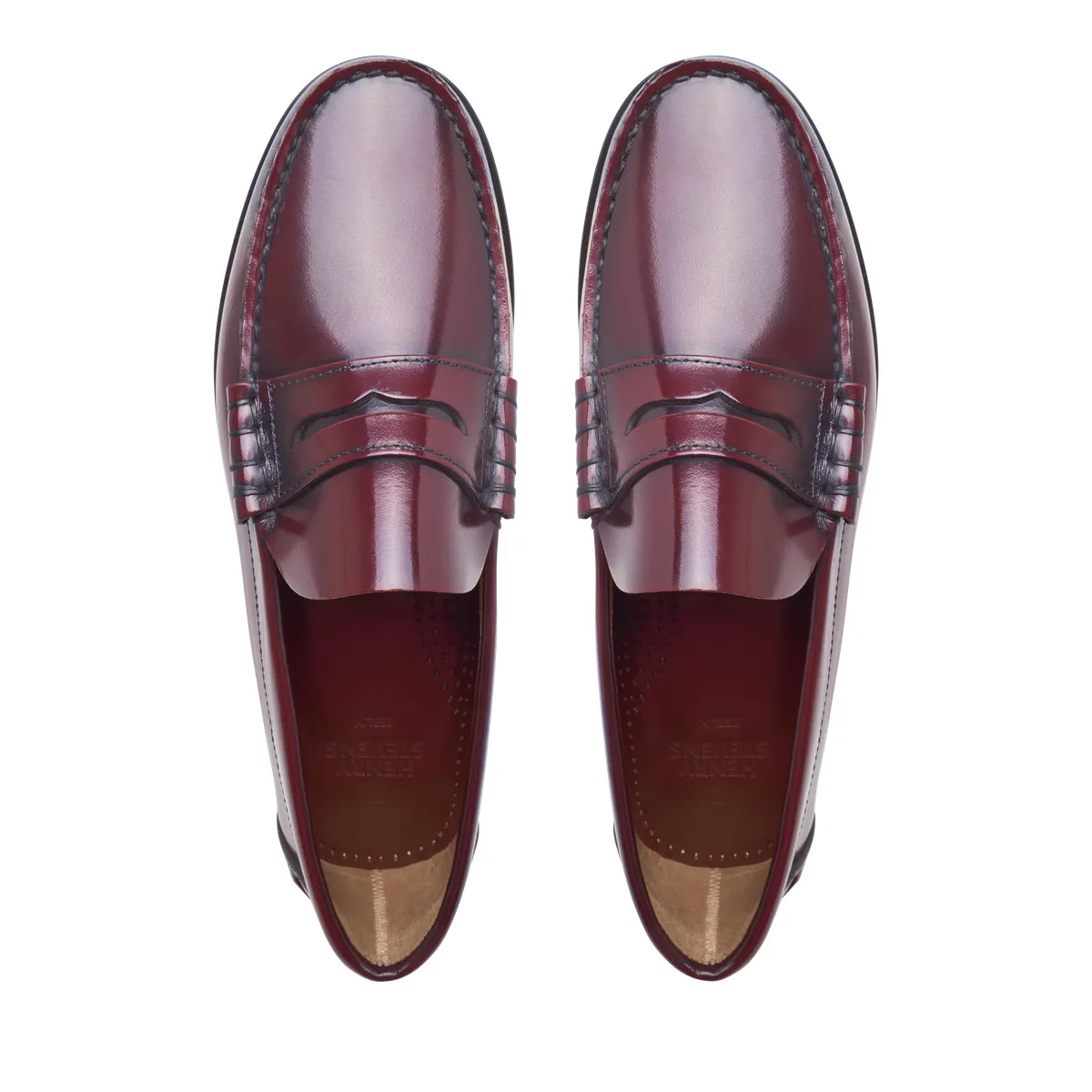 Klassischer Penny Loafer aus Leder Burgunderrot