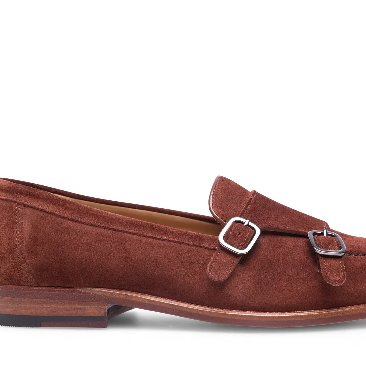 Brauner Wildleder Doppel Monk Loafer
