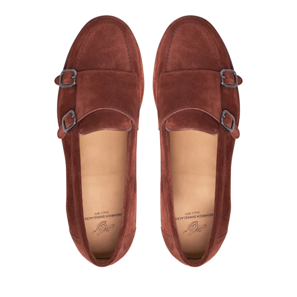 Brauner Wildleder Doppel Monk Loafer