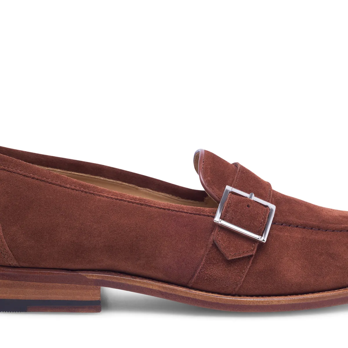 Klassischer Wildleder Single Monk Loafer