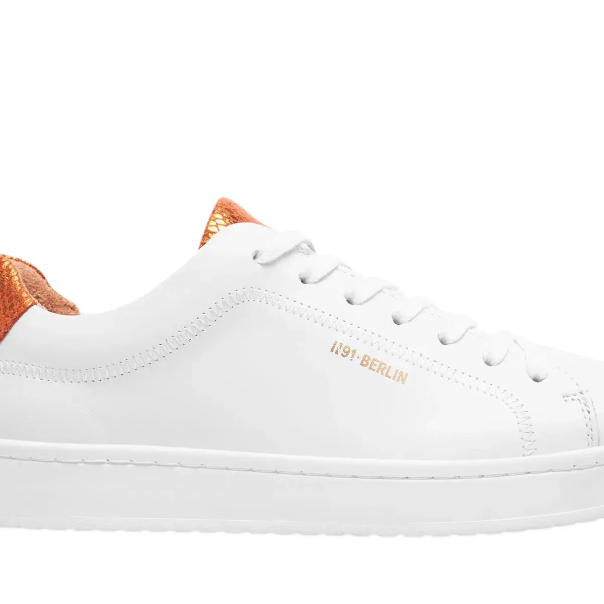 Weiße Leder-Court-Sneakers
