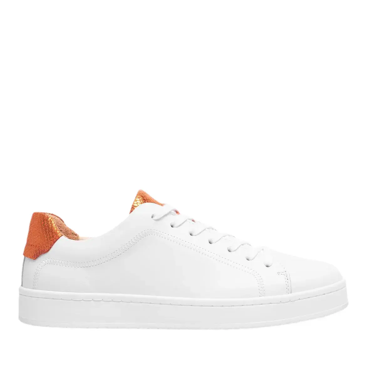 Weiße Leder-Court-Sneakers