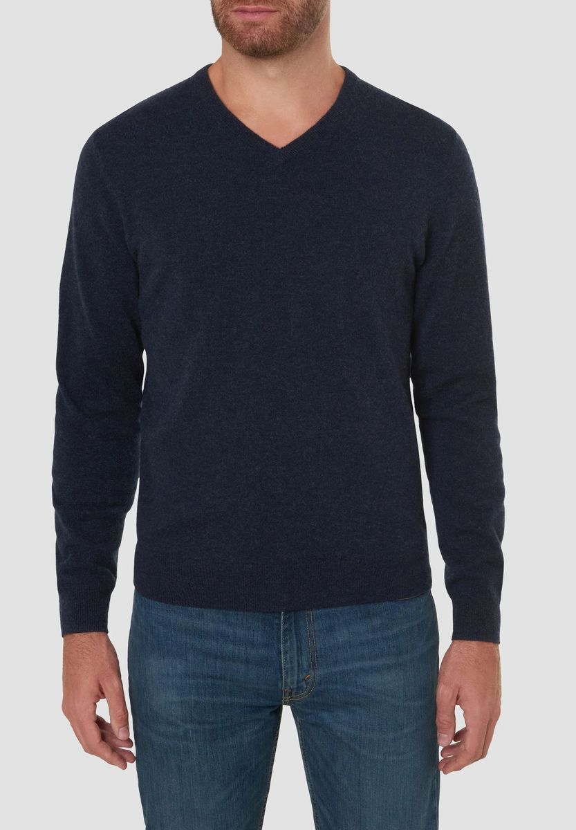 Reiner Kaschmirpullover mit V-Ausschnitt