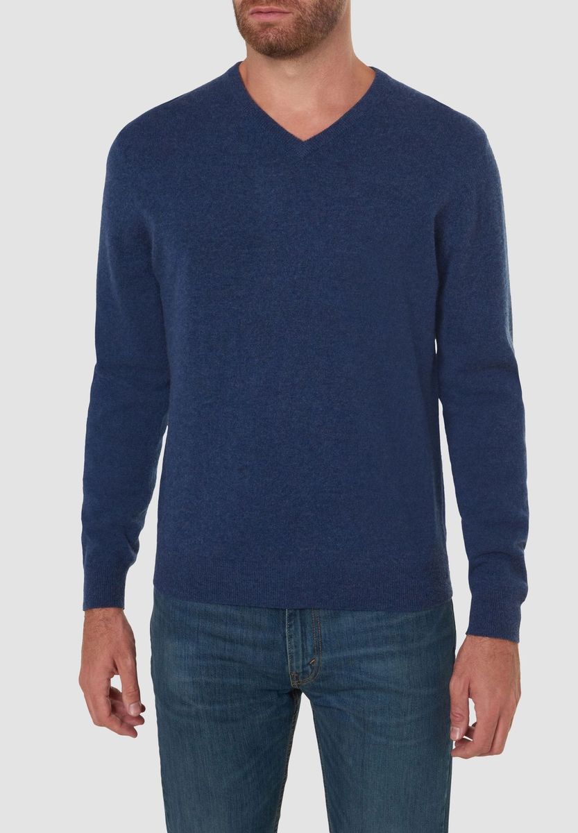 Herren Kaschmir Strickpullover mit V-Ausschnitt