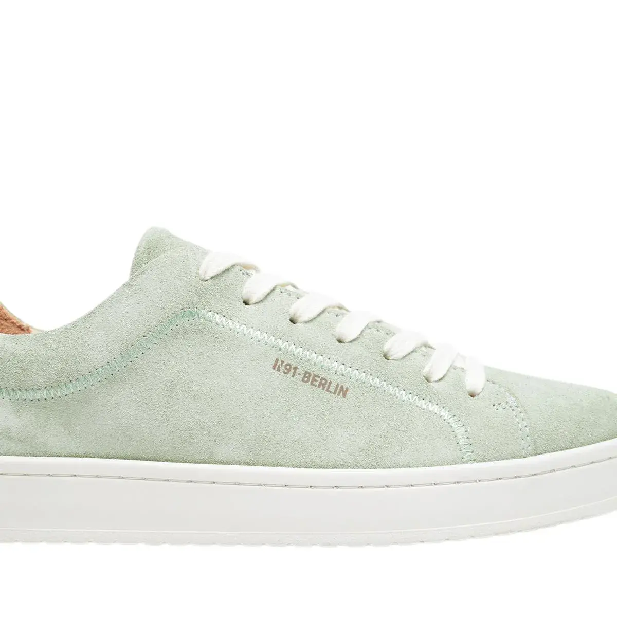 Hellgrüne Wildleder-Sneakers