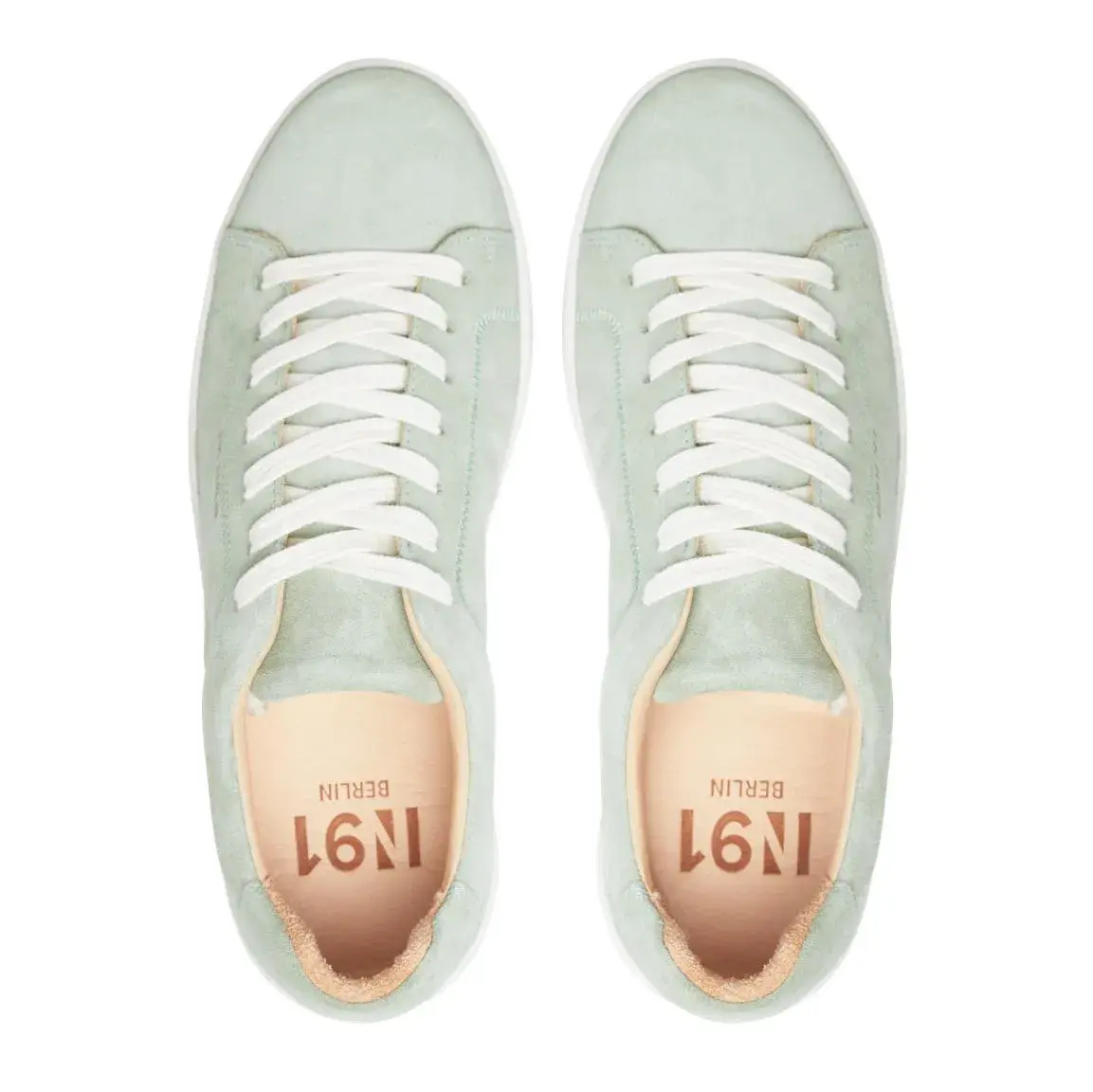 Hellgrüne Wildleder-Sneakers