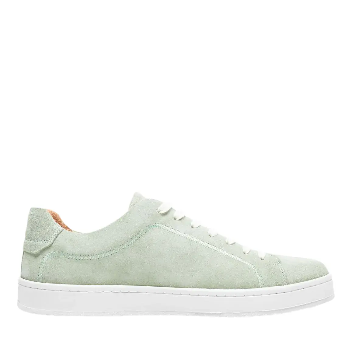 Mintfarbene Low-Top-Sneakers aus Wildleder