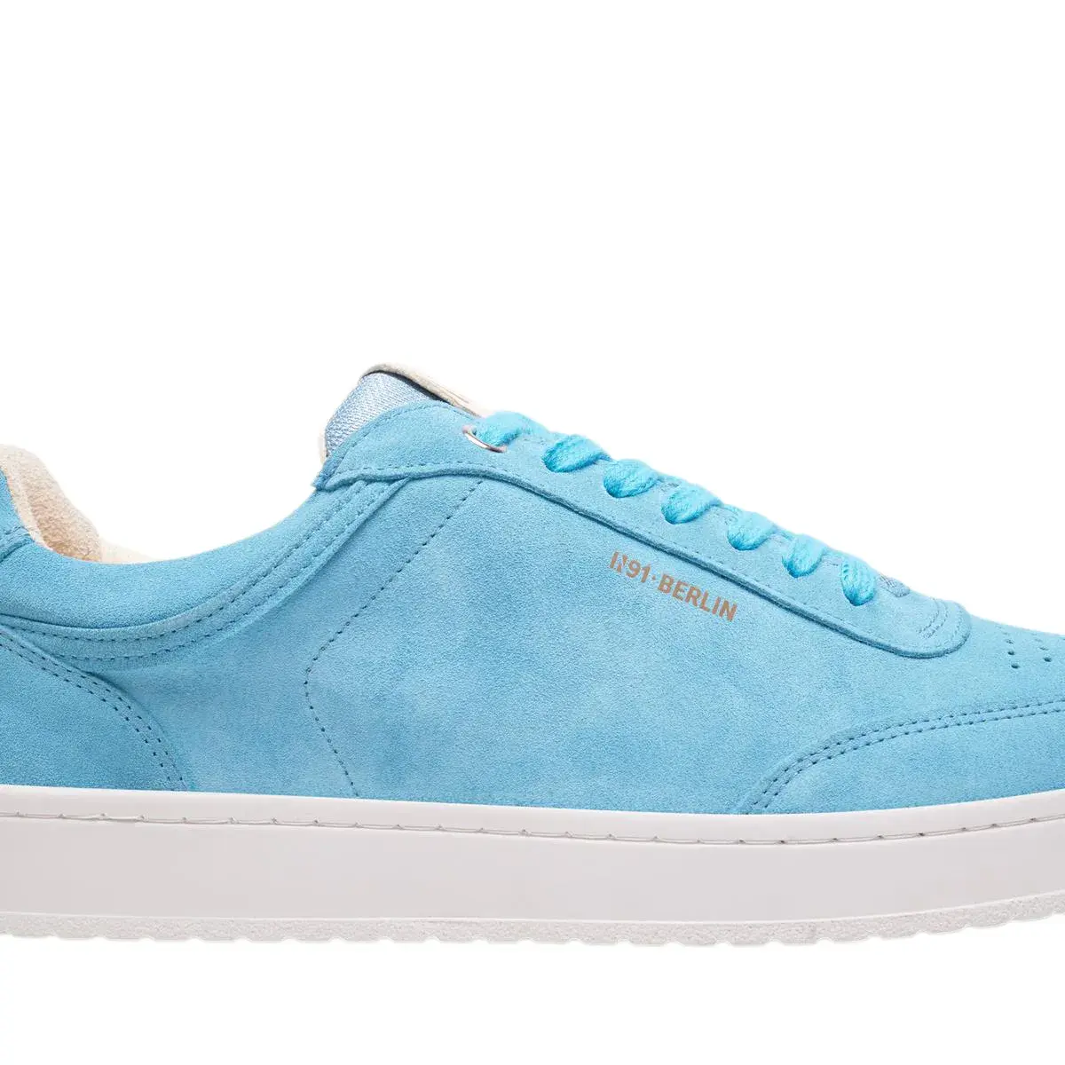 Blaue Wildleder Low-Top Court Sneaker