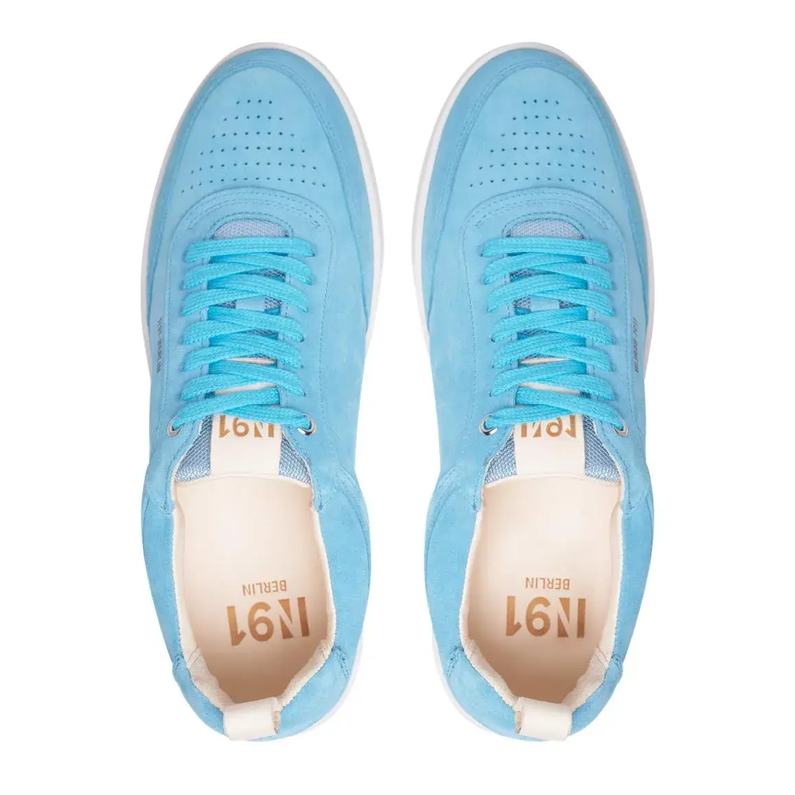 Blaue Wildleder Low-Top Court Sneaker