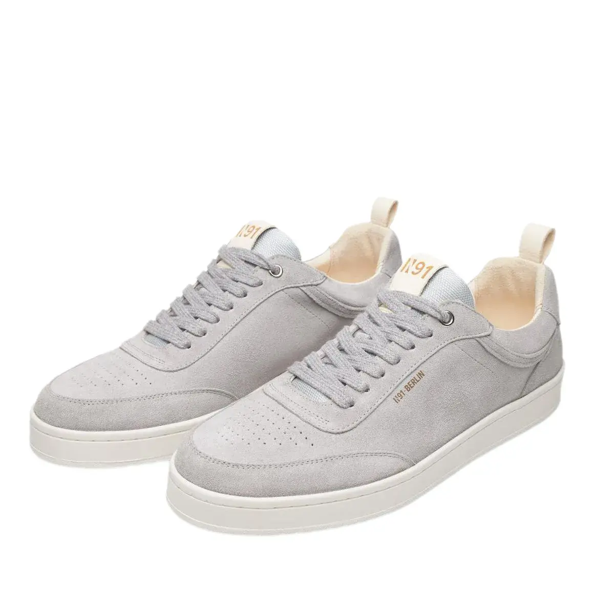 Graue Wildleder Low-Top Court Sneaker