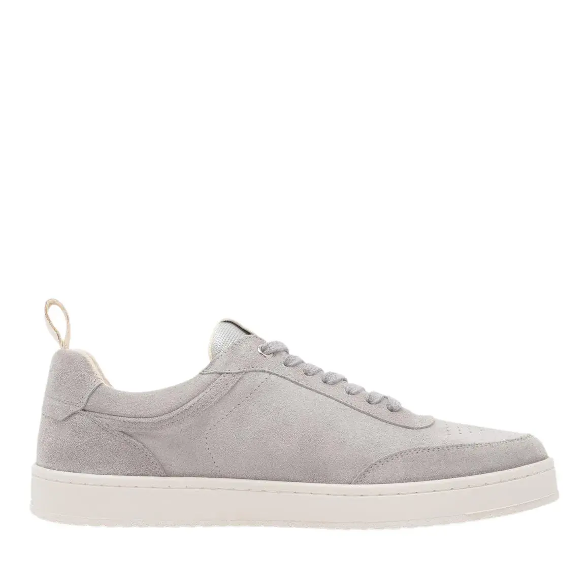 Graue Wildleder Low-Top Court Sneaker