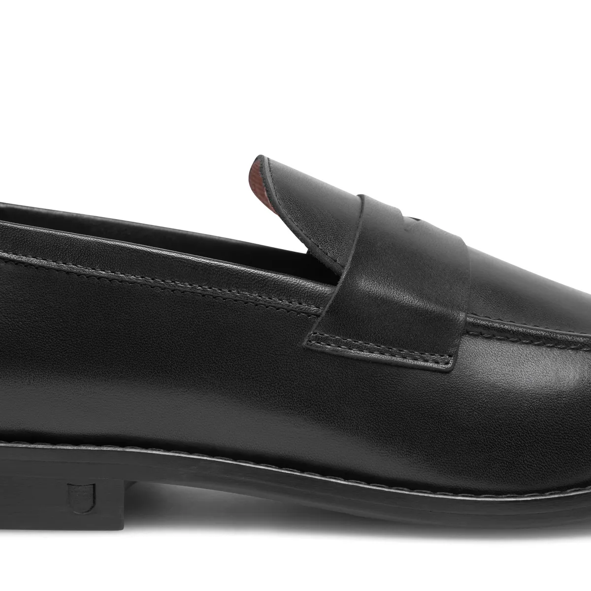 Klassischer schwarzer Penny Loafer aus Leder