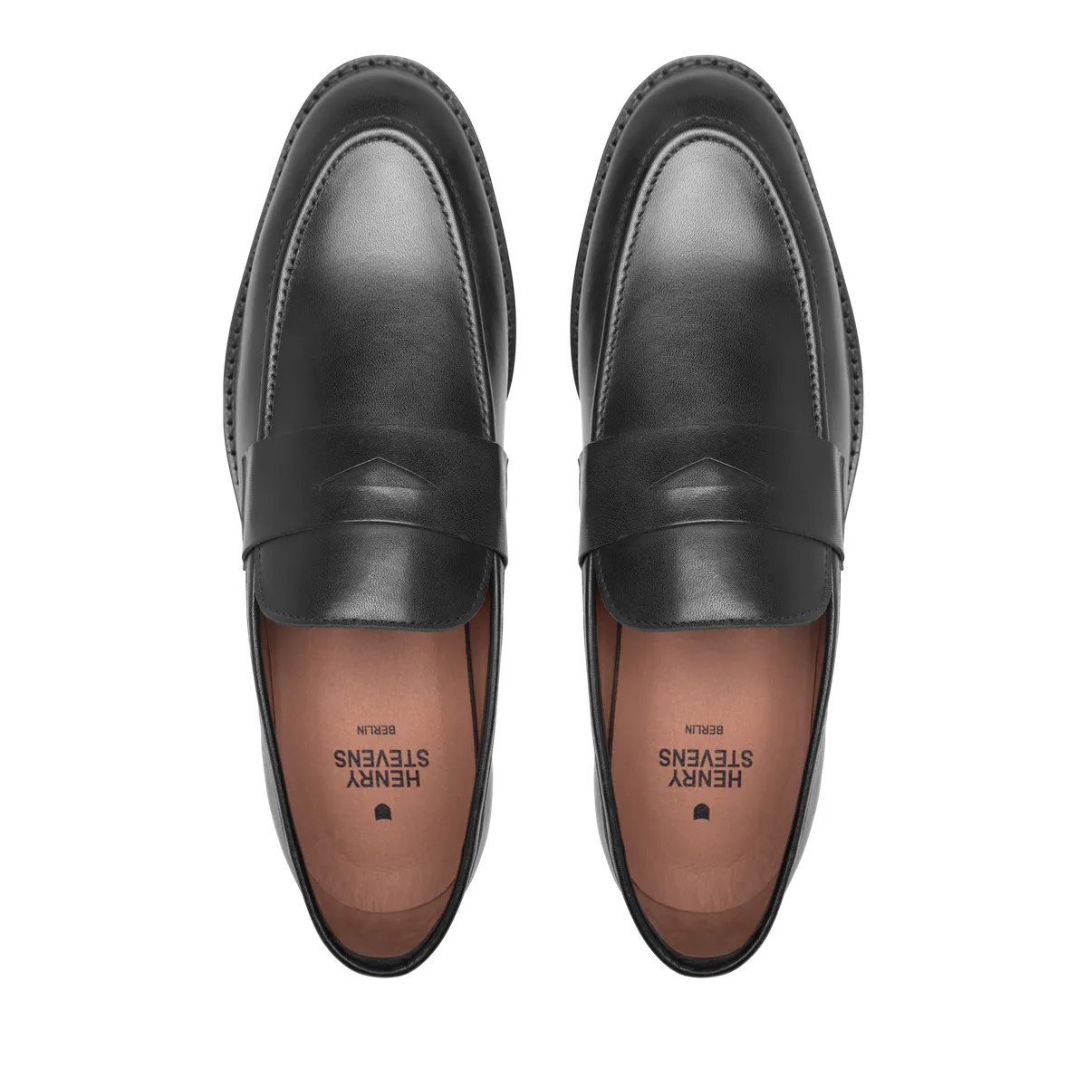 Klassischer schwarzer Penny Loafer aus Leder