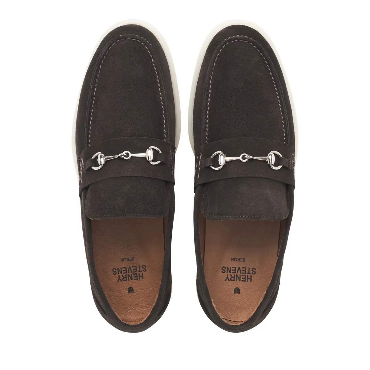 Eleganter Wildleder Horsebit Loafer mit weißer Sohle