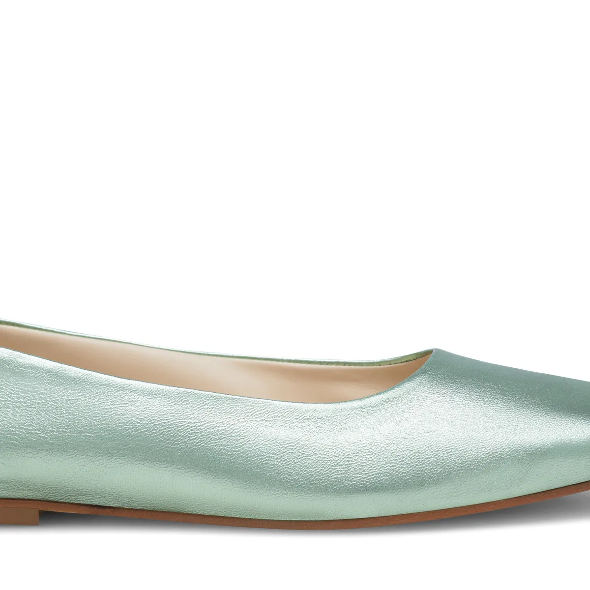 Mintgrüne Ballerinas aus Leder