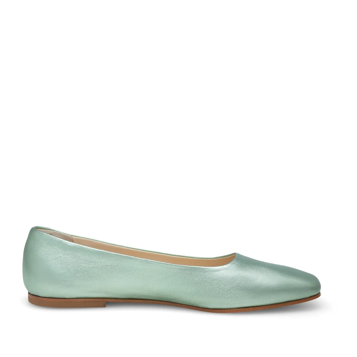 Mintgrüne Ballerinas aus Leder