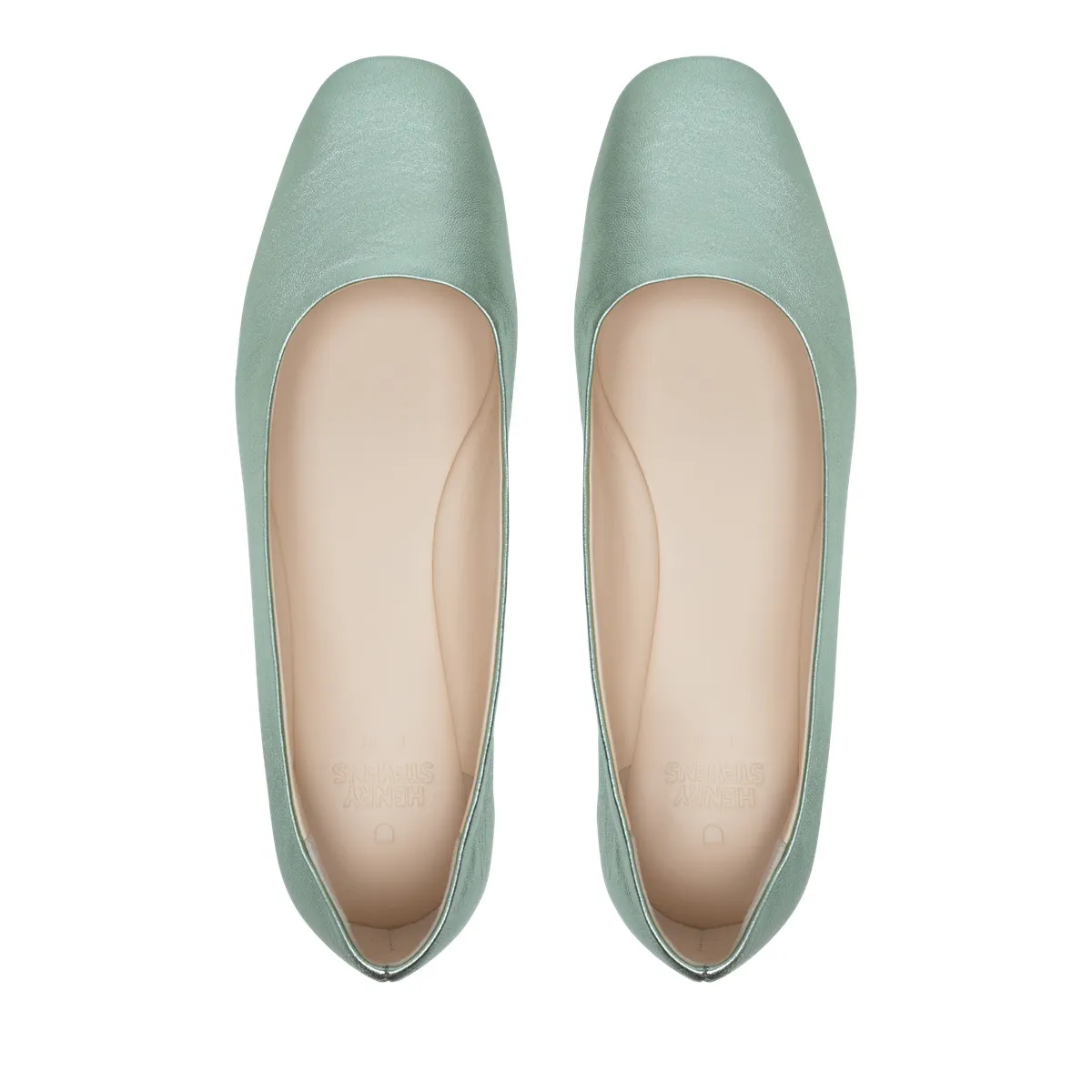 Mintgrüne Ballerinas aus Leder