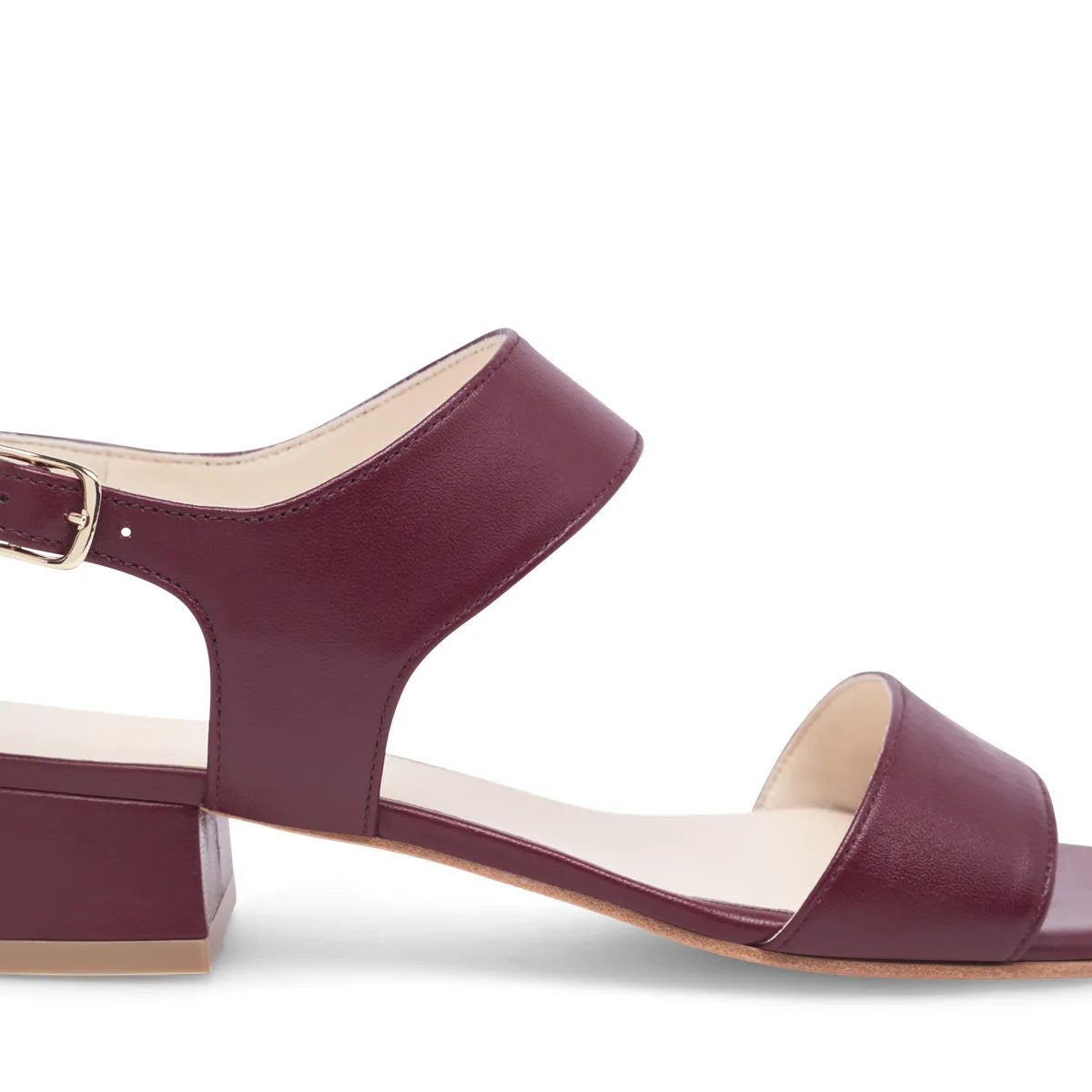 Elegante Burgunderrote Ledersandalen mit Absatz