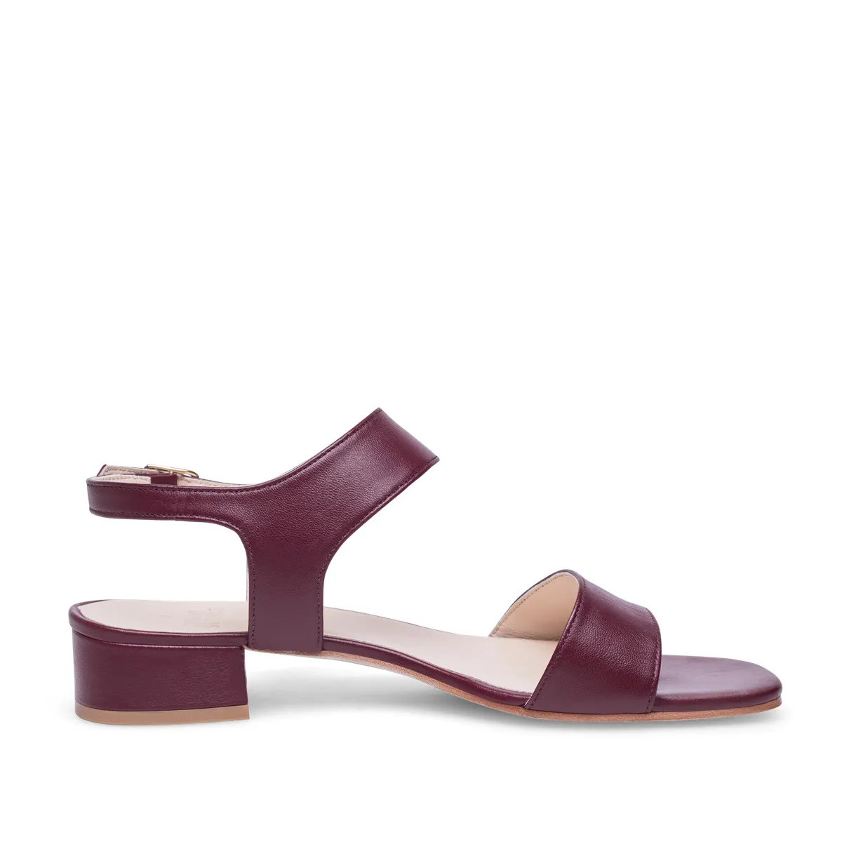 Elegante Burgunderrote Ledersandalen mit Absatz