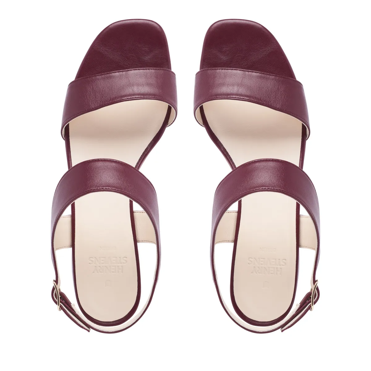 Elegante Burgunderrote Ledersandalen mit Absatz