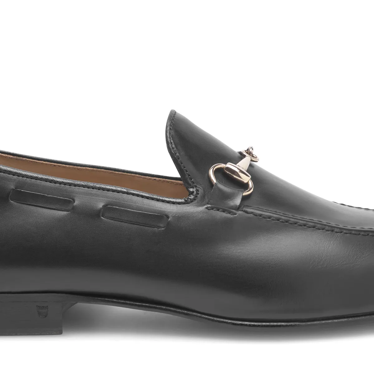 Schwarzer Leder Horsebit Loafer Maxwell HL