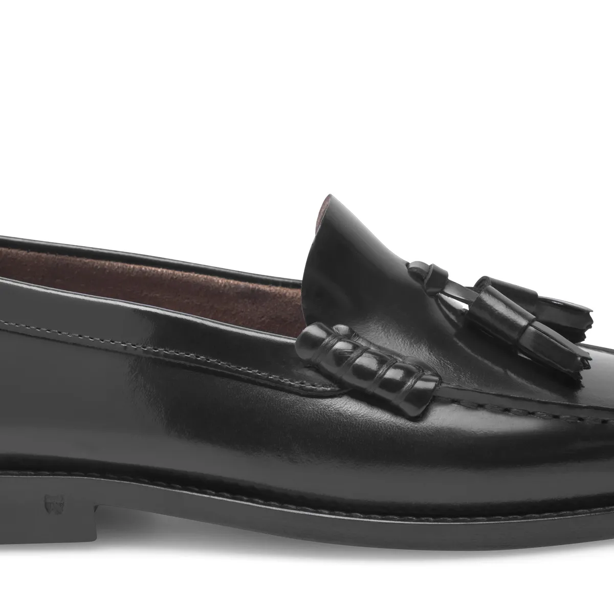 Schwarzer Leder-Quastenloafer