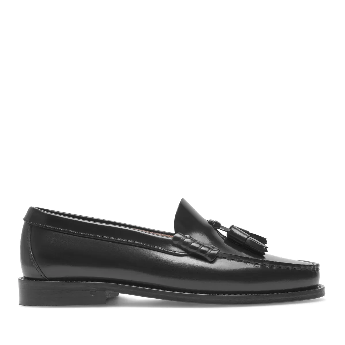 Schwarzer Leder-Quastenloafer