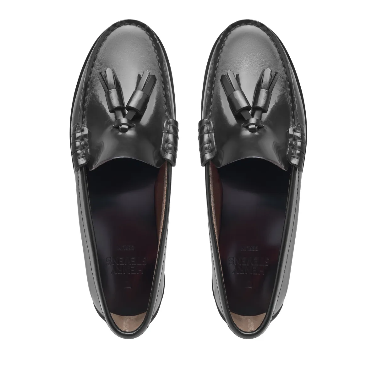 Schwarzer Leder-Quastenloafer