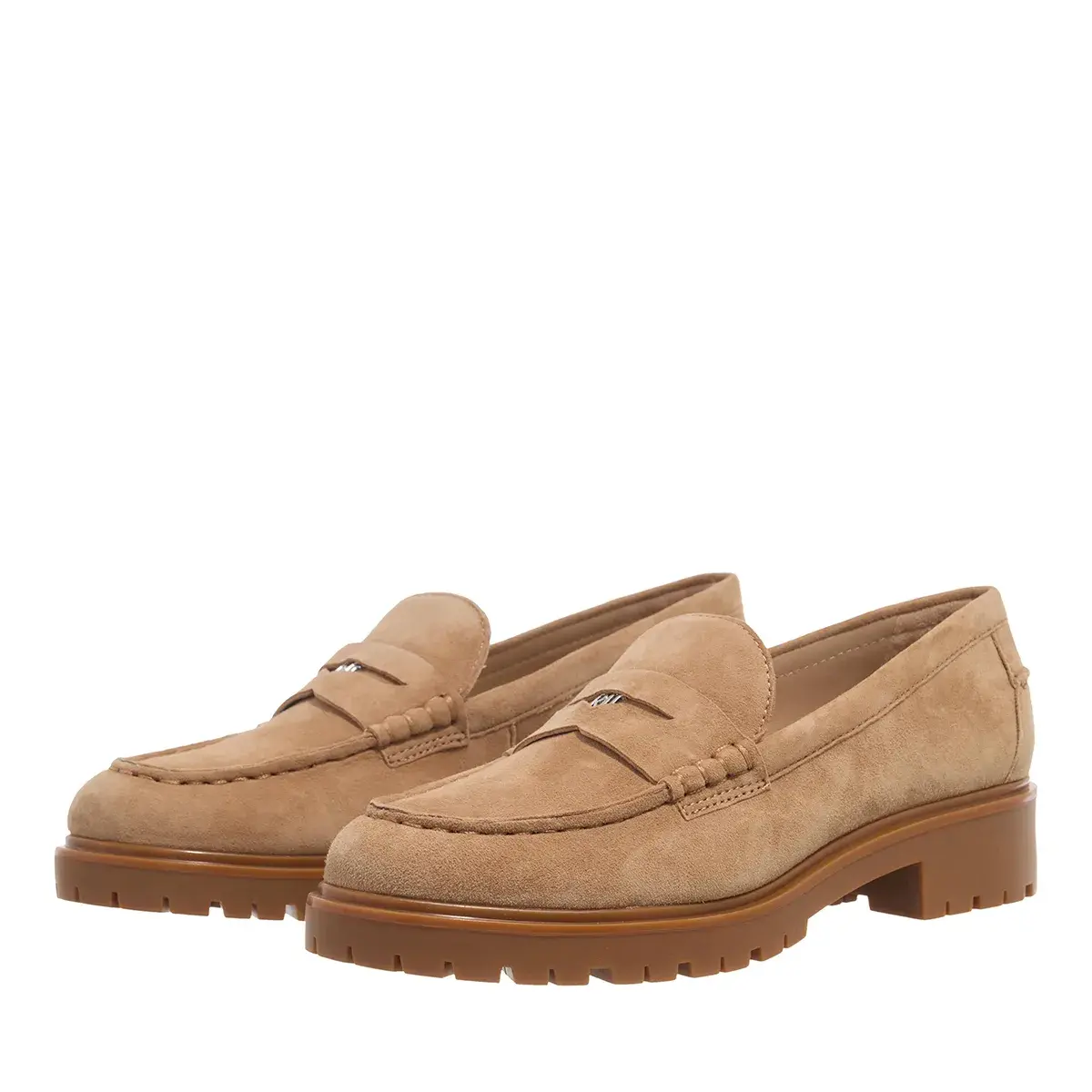 Wildleder Penny Loafer mit Profilsohle
