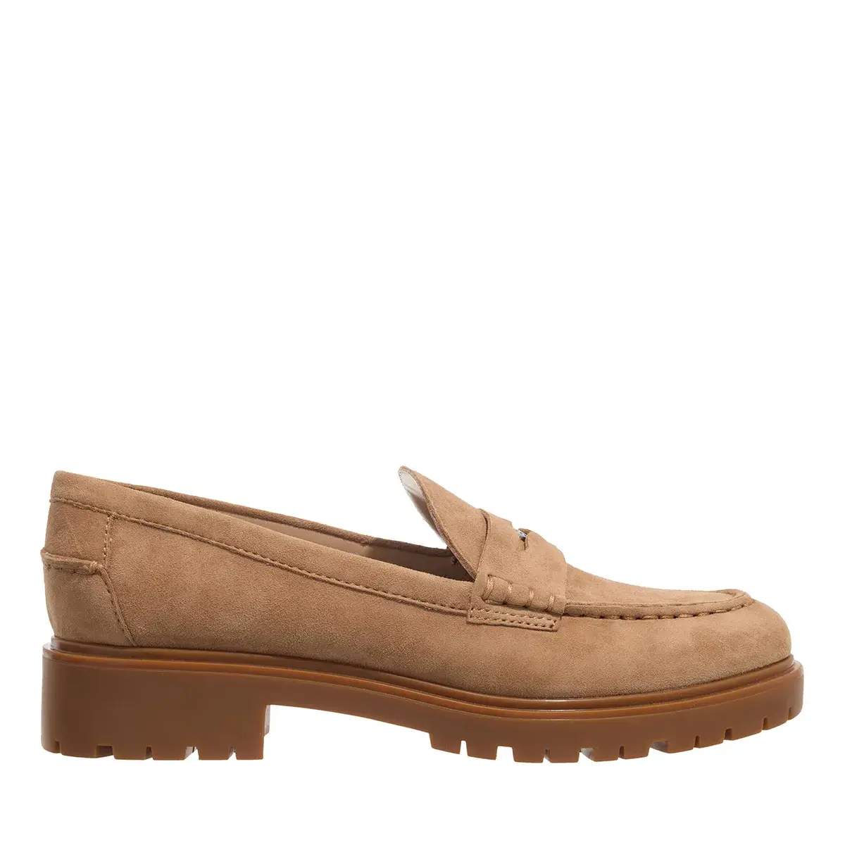 Wildleder Penny Loafer mit Profilsohle