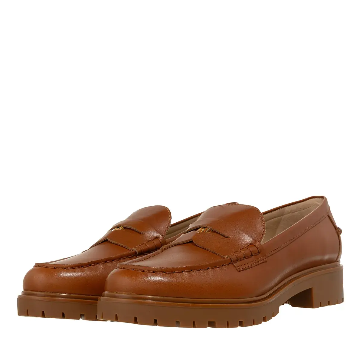 Brauner Leder Loafer mit Profilsohle