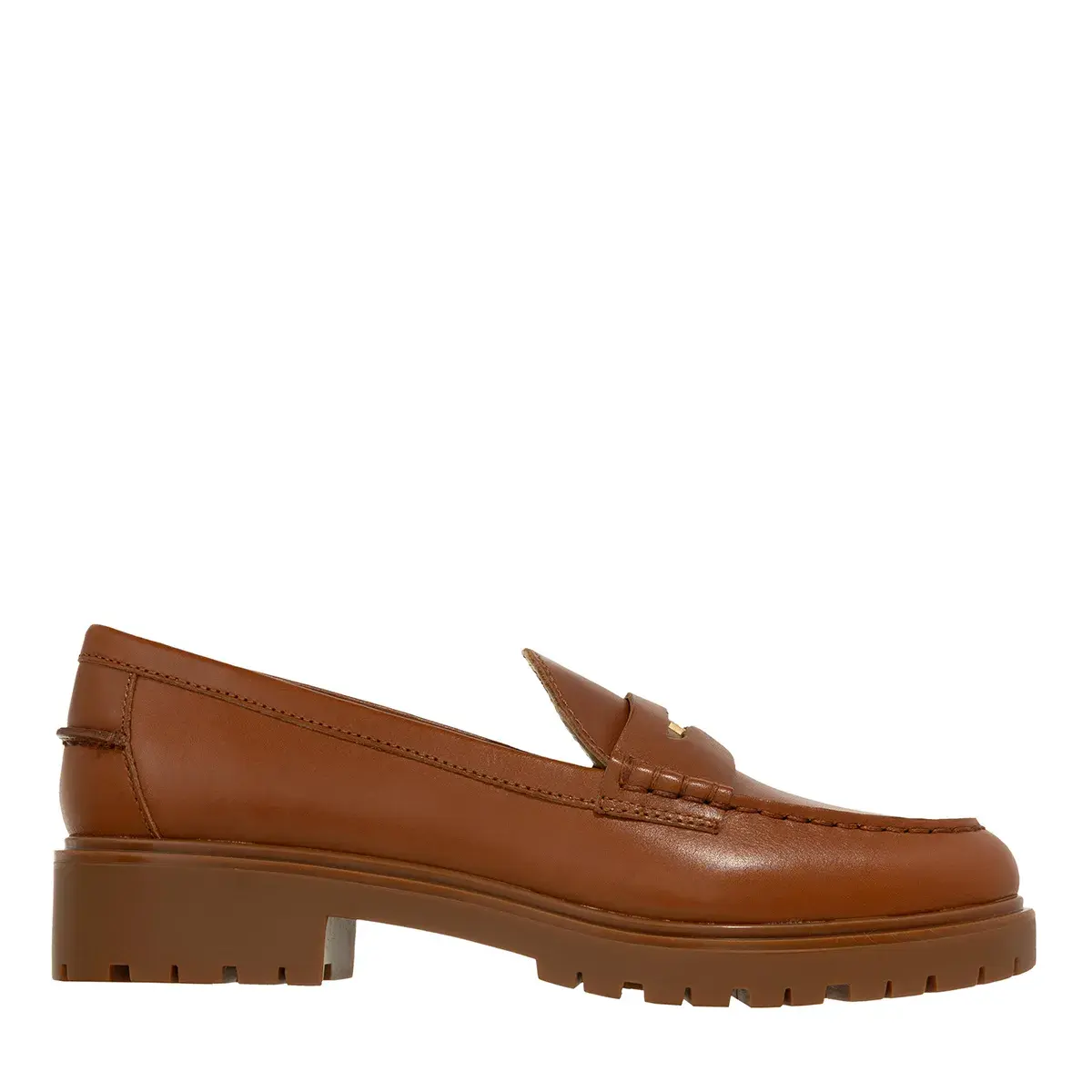Brauner Leder Loafer mit Profilsohle
