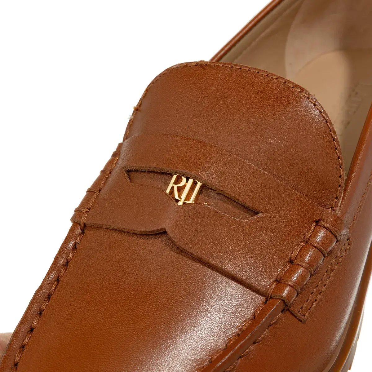 Brauner Leder Loafer mit Profilsohle