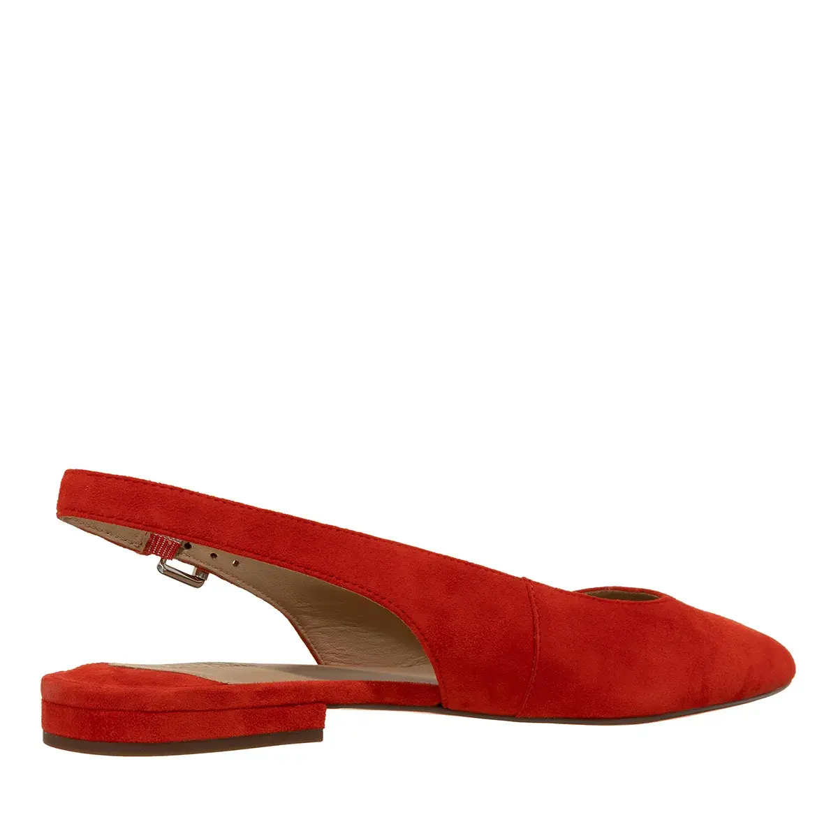 Slingback Ballerinas mit spitzer Zehenpartie aus Wildleder