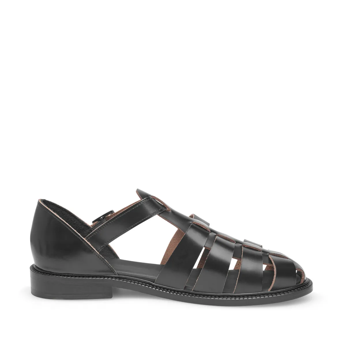 Schwarze Fischer Sandale aus Leder für Damen