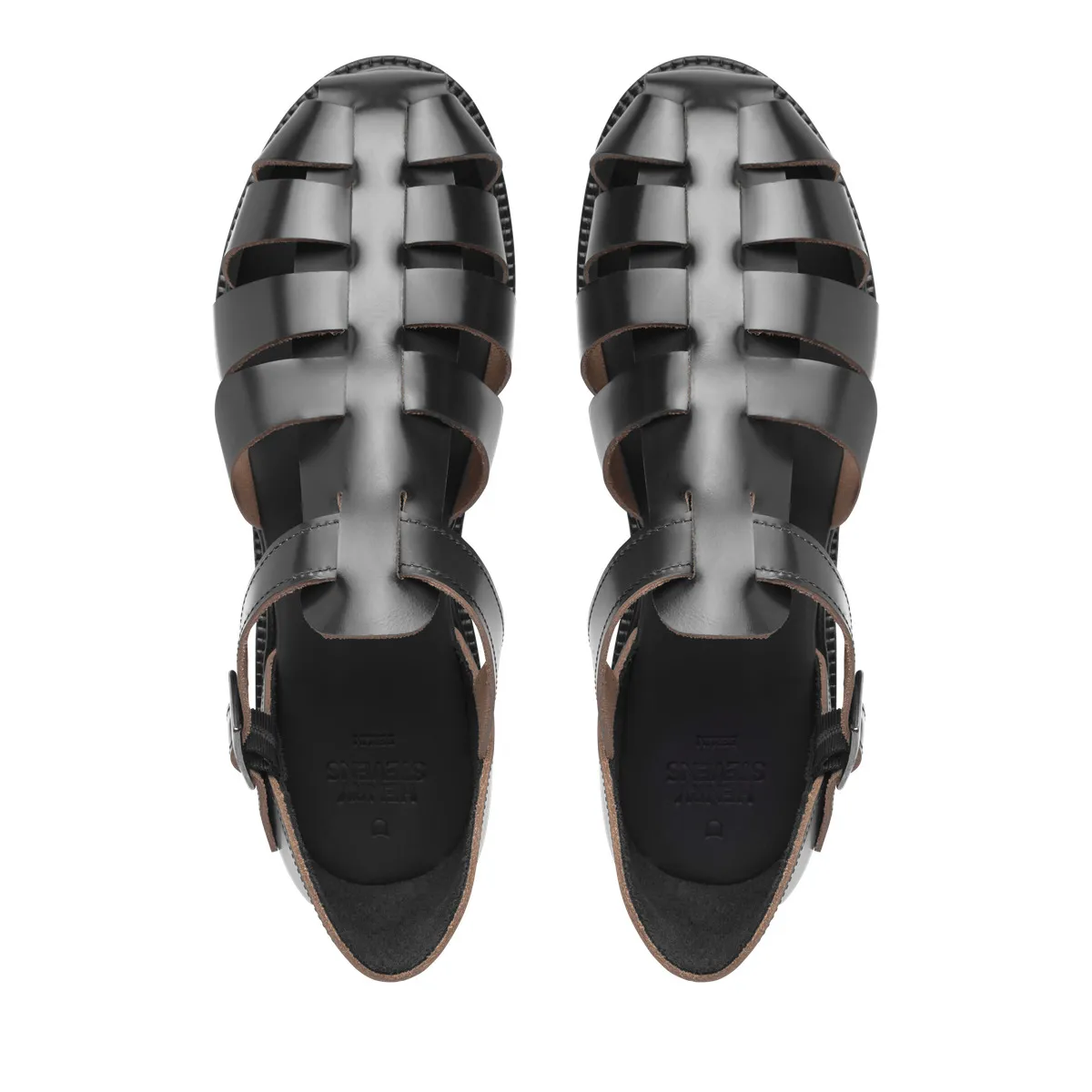 Schwarze Fischer Sandale aus Leder für Damen