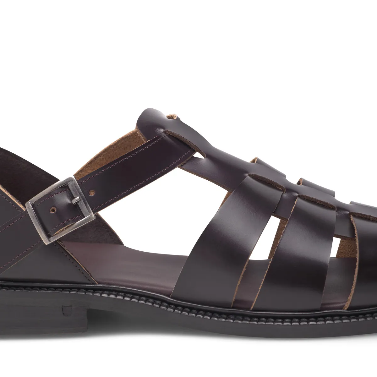 Ledersandale im Fisherman-Stil mit Schnalle