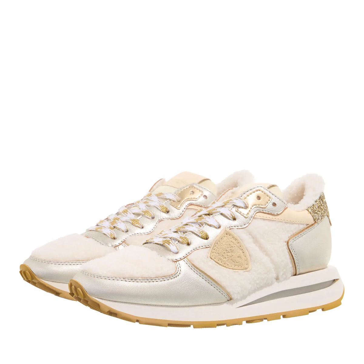 Plüsch-Akzent Low-Top Sneaker