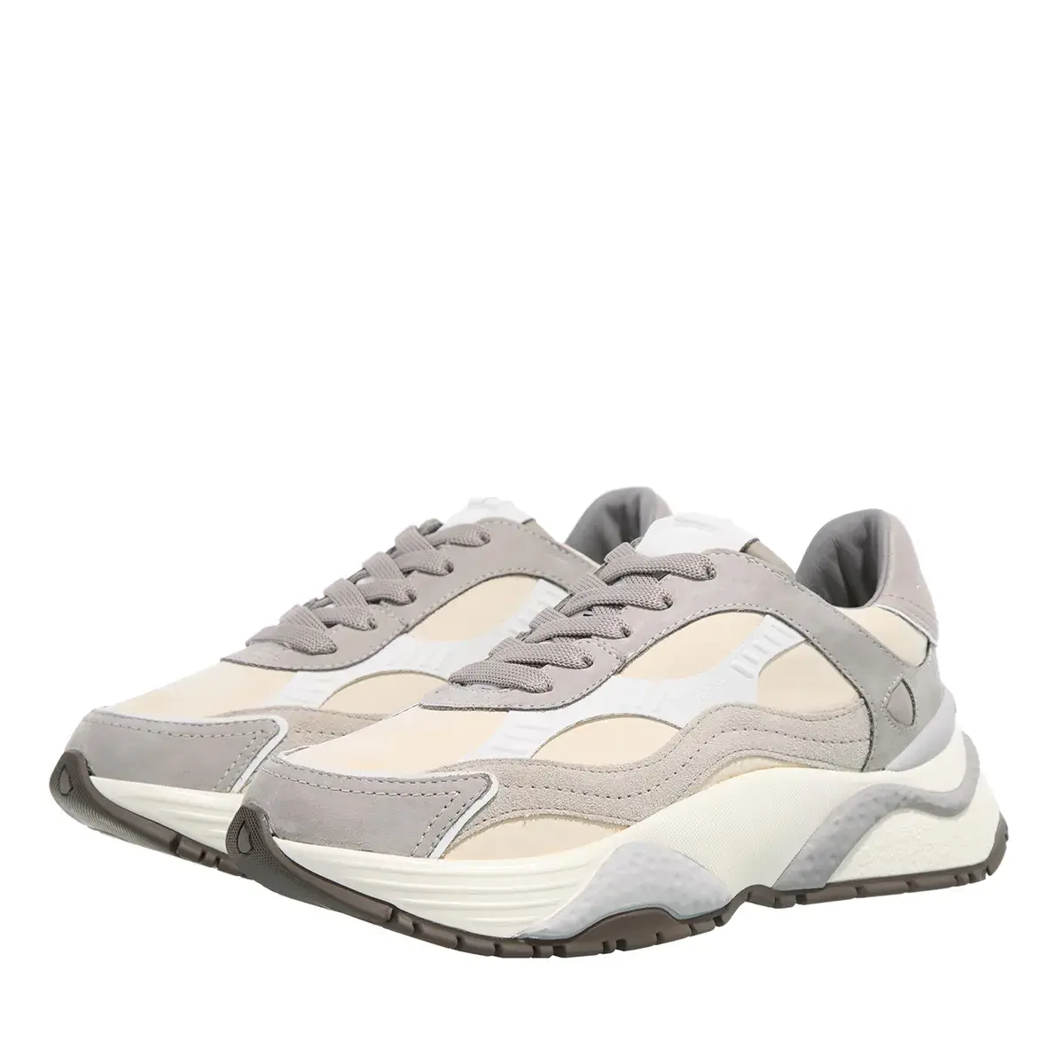 Beiger Mode-Sneaker mit klobiger Sohle