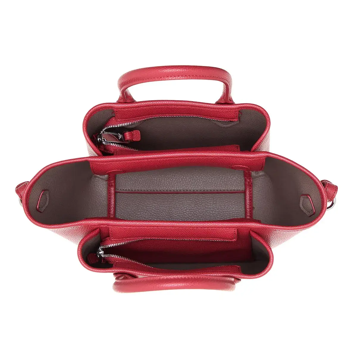 Strukturierte Mini-Handtasche aus Leder