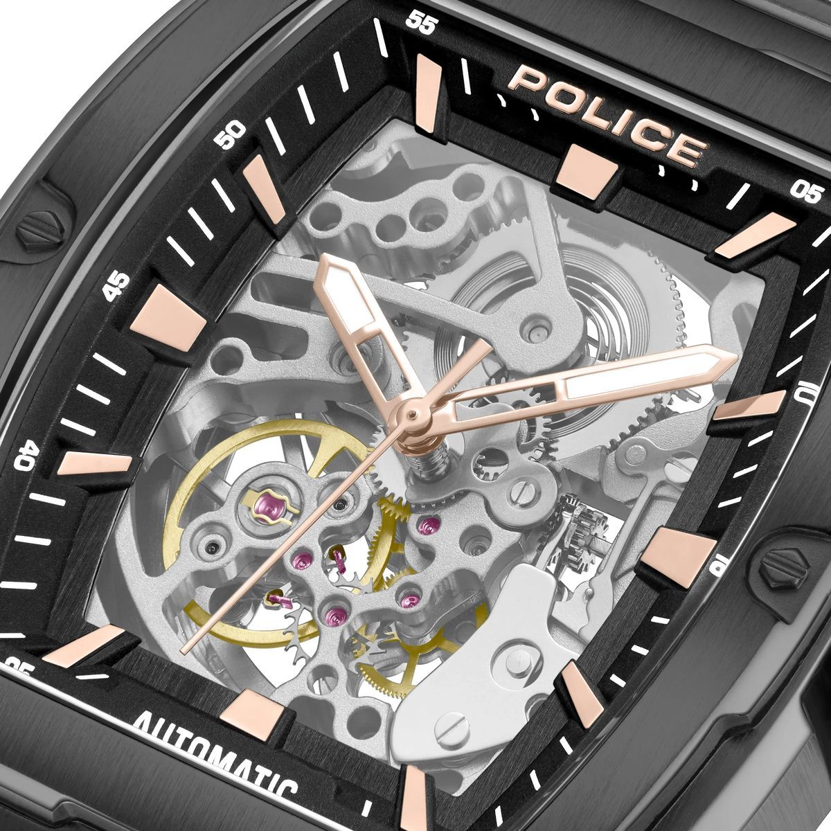 Automatische Skelett-Zifferblatt Armbanduhr